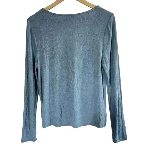 NWOT Love Stitch Blue Long Sleeve Front Button Detail - Picture 2 of 4